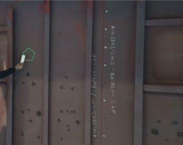 Sistema de proyección para posicionamiento de elementos externos en mamparo para sector naval.